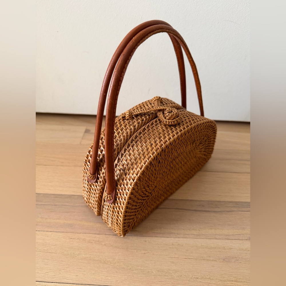 Anthropologie Brown Woven Mini Bag - Picture 3 of 16
